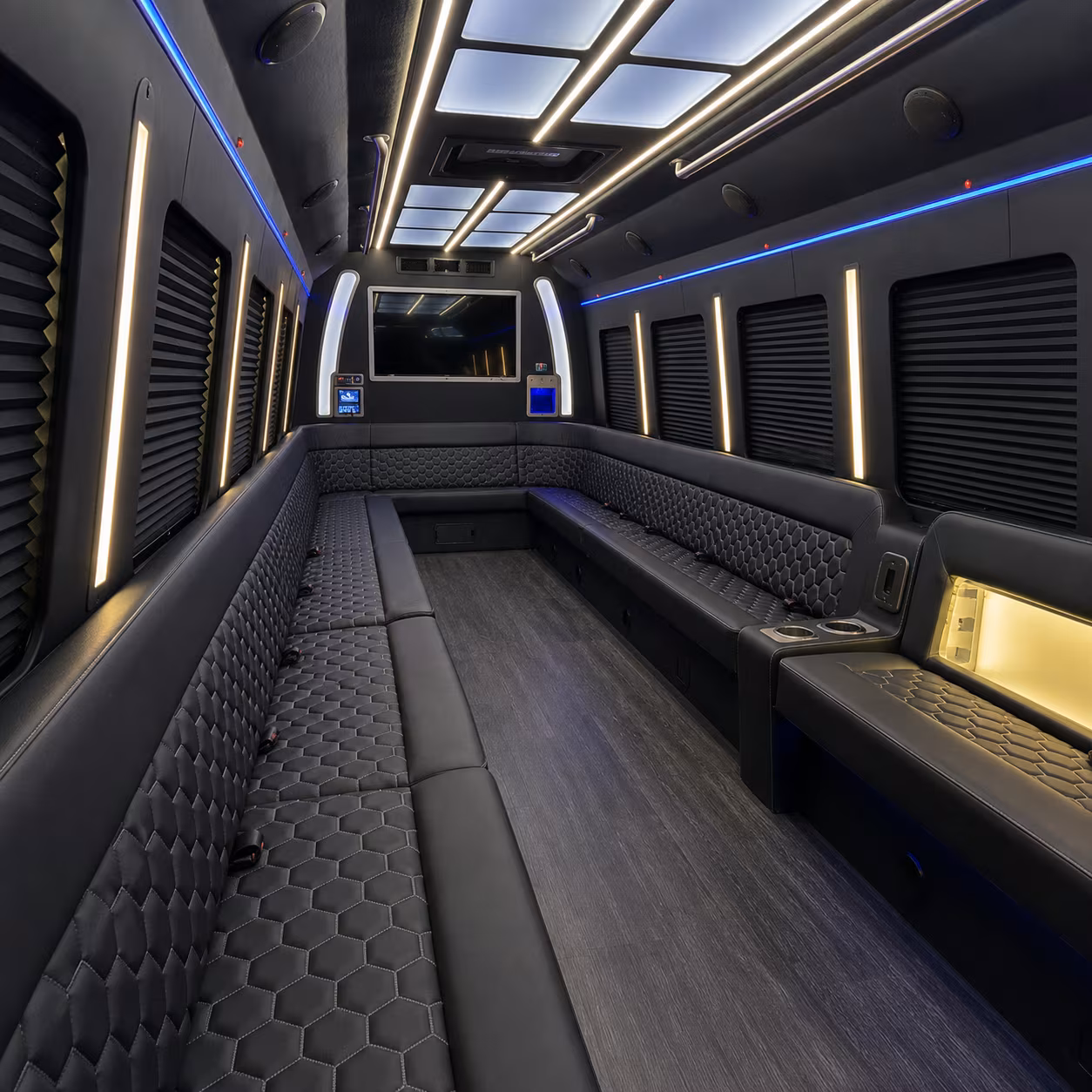 50 Passenger Party Bus Inside