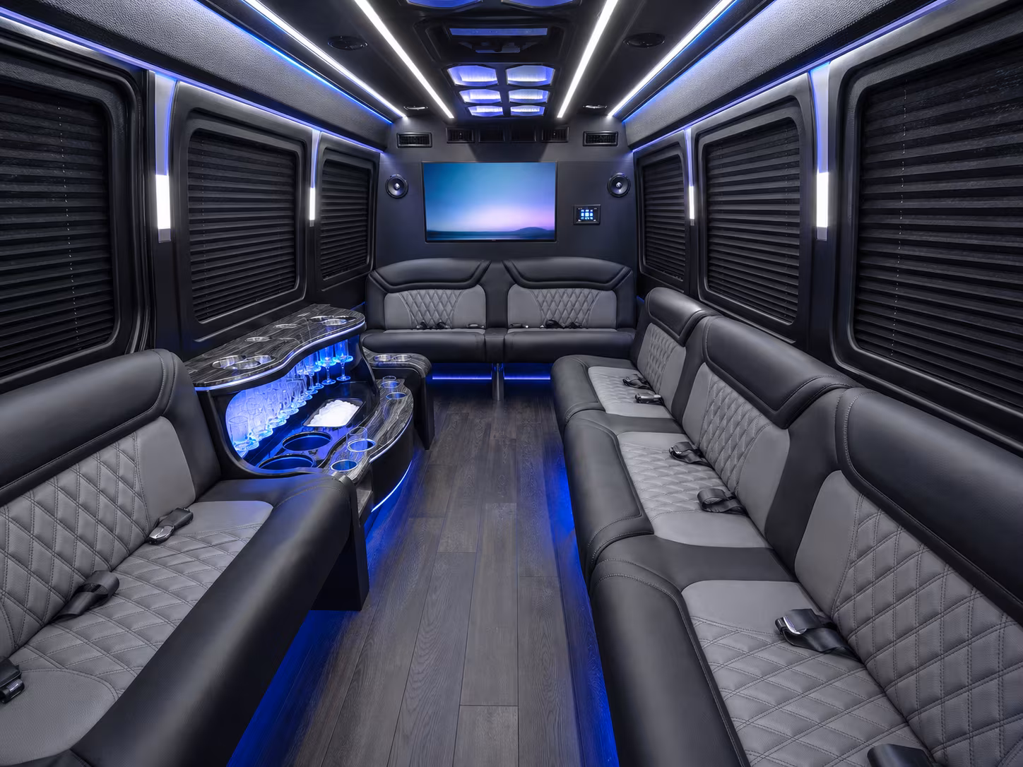 Dallas School Event Transportation party bus exterior