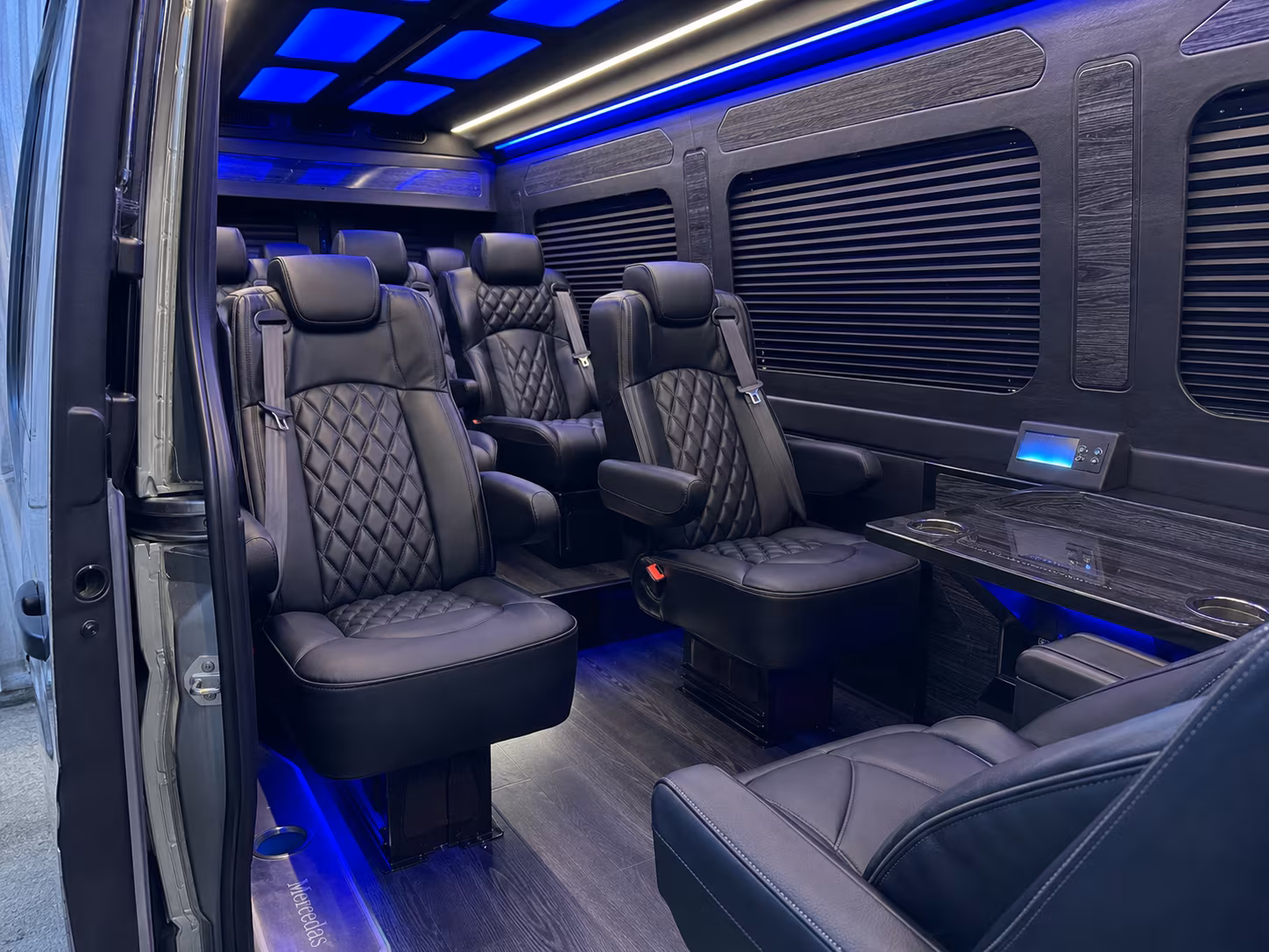 Dallas School Event Transportation party bus interior