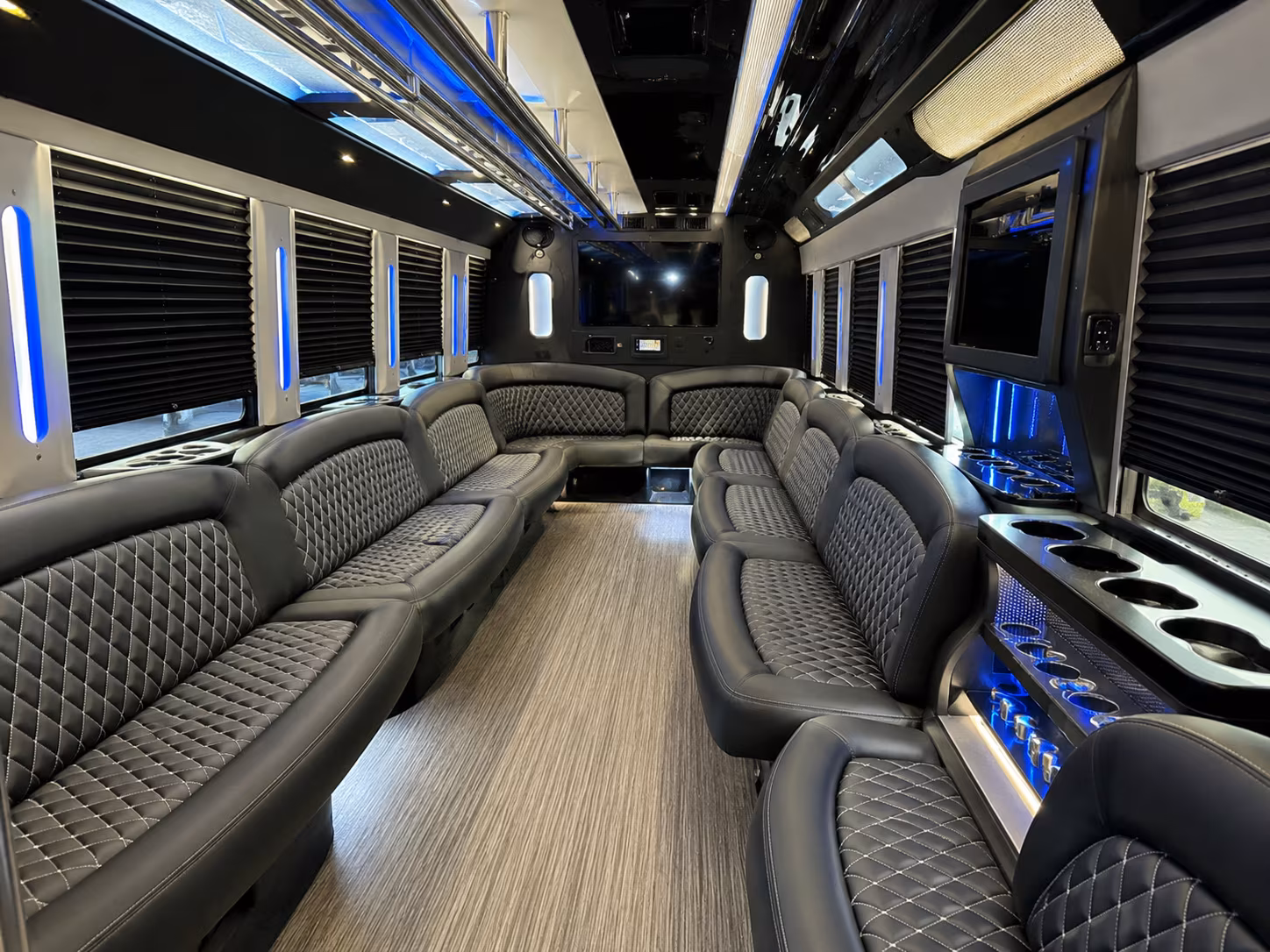 Dallas Sporting Event Transportation party bus interior